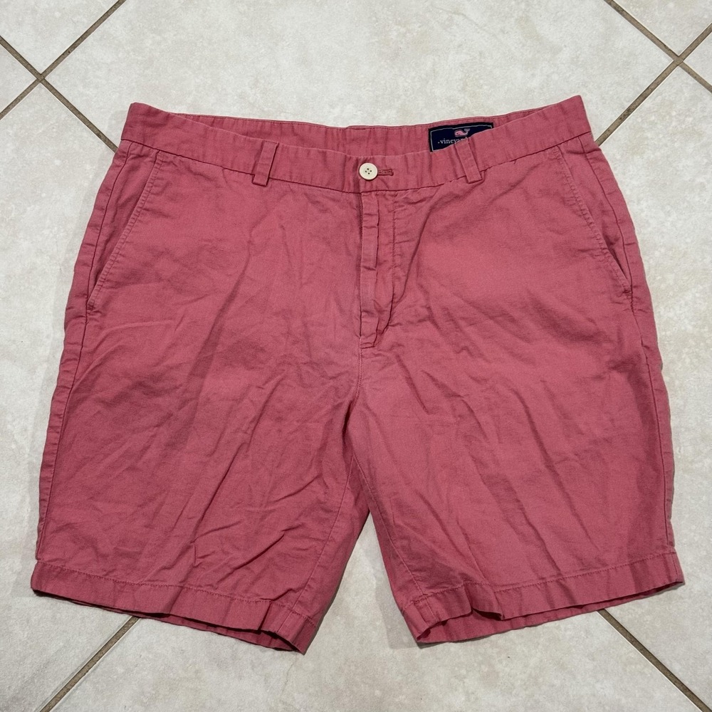 Vineyard Vines‎ Shorts Mens 36 Pink Breaker Short Linen Cotton Chino Summer